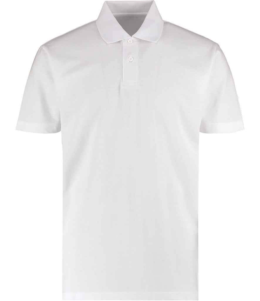 Kustom Kit Regular Fit Workforce Pique Polo Shirt in White by Kustom Kit — Custom branded clothing by Print Press, featuring premium embroidery produced in our specialist print lab in the UK.