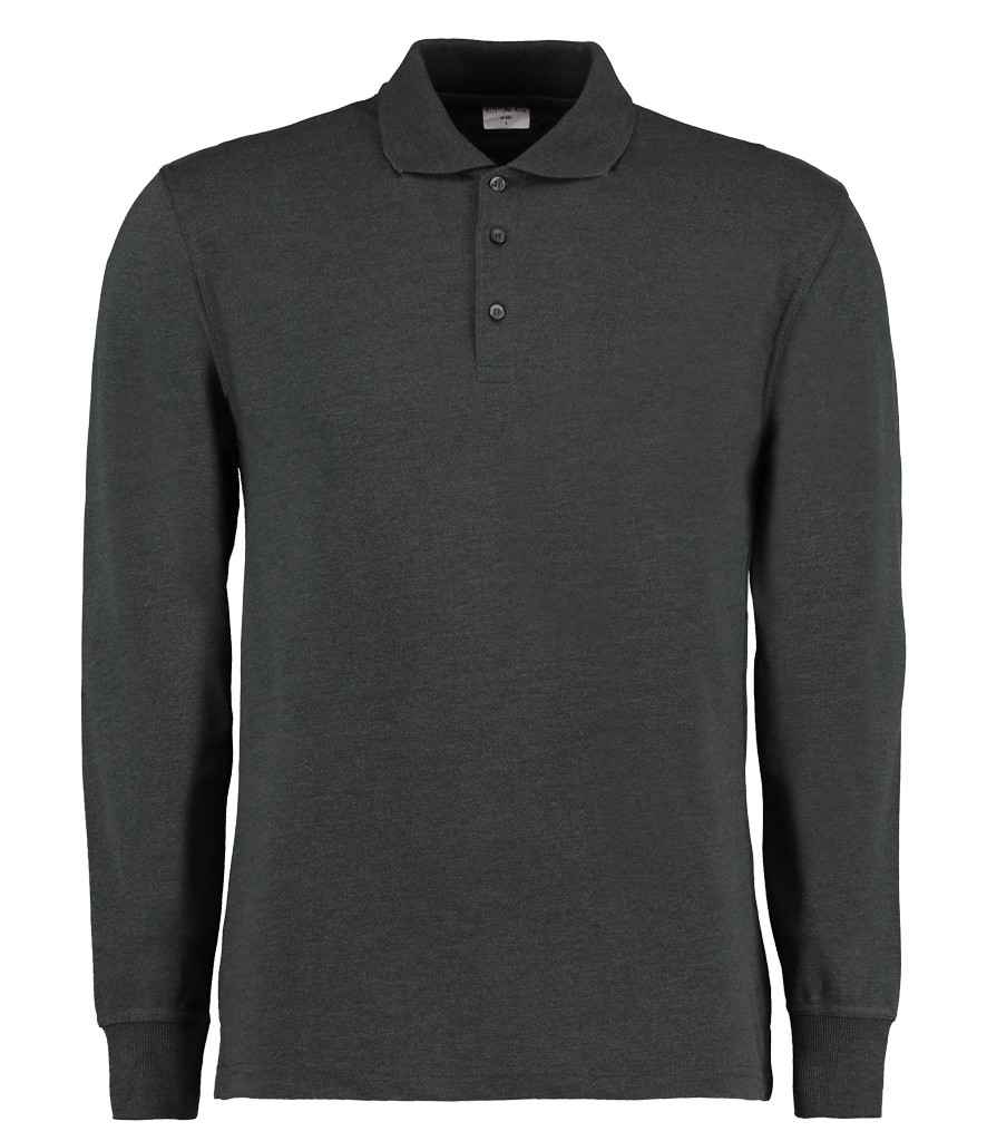 Kustom Kit Long Sleeve Poly/Cotton Pique Polo Shirt in Graphite Grey by Kustom Kit — Custom branded clothing by Print Press, featuring premium embroidery produced in our specialist print lab in the UK.