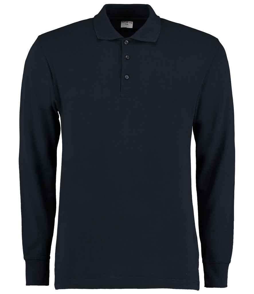 Kustom Kit Long Sleeve Poly/Cotton Pique Polo Shirt in by Kustom Kit — Custom branded clothing by Print Press, featuring premium embroidery produced in our specialist print lab in the UK.