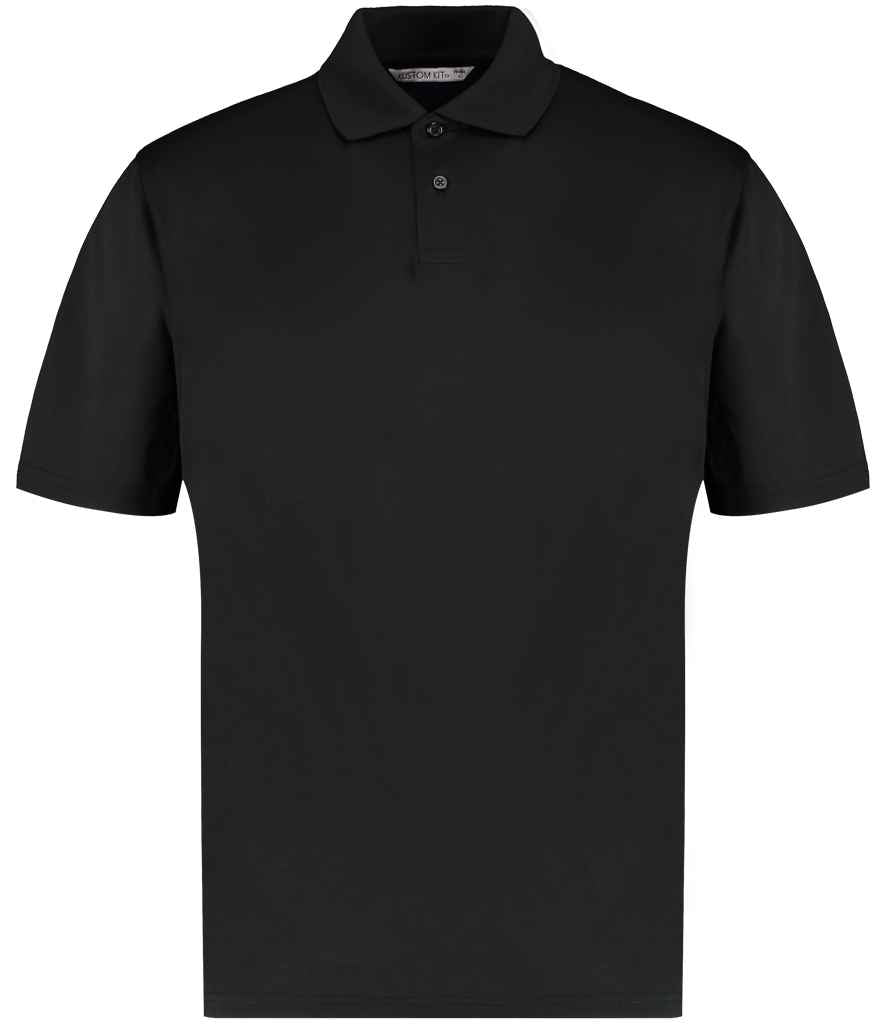 Kustom Kit Regular Fit Cooltex Plus Pique Polo Shirt in Black by Kustom Kit — Custom branded clothing by Print Press, featuring premium embroidery produced in our specialist print lab in the UK.