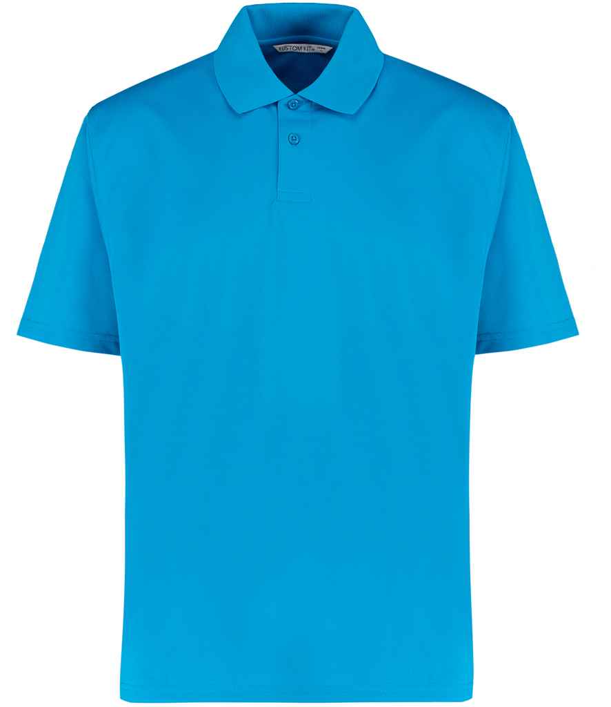 Kustom Kit Regular Fit Cooltex Plus Pique Polo Shirt in Bright Blue by Kustom Kit — Custom branded clothing by Print Press, featuring premium embroidery produced in our specialist print lab in the UK.