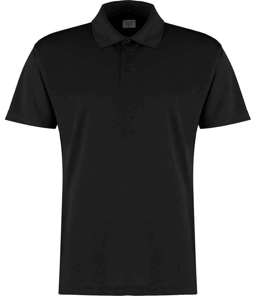 Kustom Kit Cooltex Plus Micro Mesh Polo Shirt in Black by Kustom Kit — Custom branded clothing by Print Press, featuring premium embroidery produced in our specialist print lab in the UK.