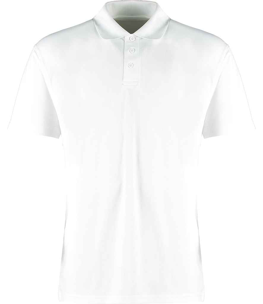 Kustom Kit Cooltex Plus Micro Mesh Polo Shirt in White by Kustom Kit — Custom branded clothing by Print Press, featuring premium embroidery produced in our specialist print lab in the UK.
