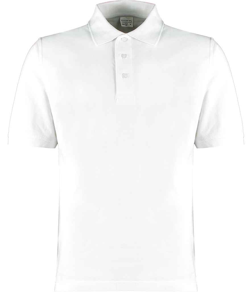 Kustom Kit Cotton Klassic Superwash 60 Polo Shirt in White by Kustom Kit — Custom branded clothing by Print Press, featuring premium embroidery produced in our specialist print lab in the UK.