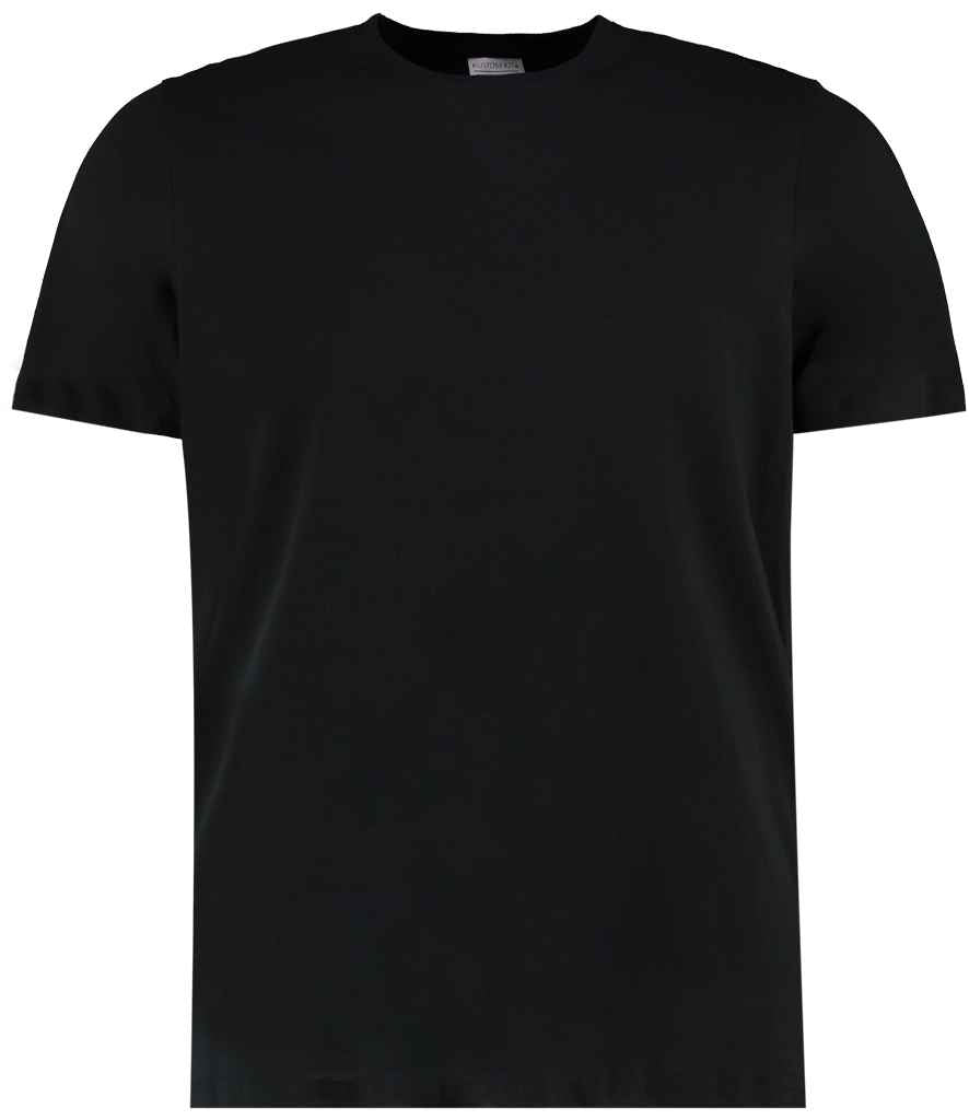 Kustom Kit Fashion Fit Cotton T-Shirt in Black by Kustom Kit — Custom branded clothing by Print Press, featuring premium embroidery produced in our specialist print lab in the UK.