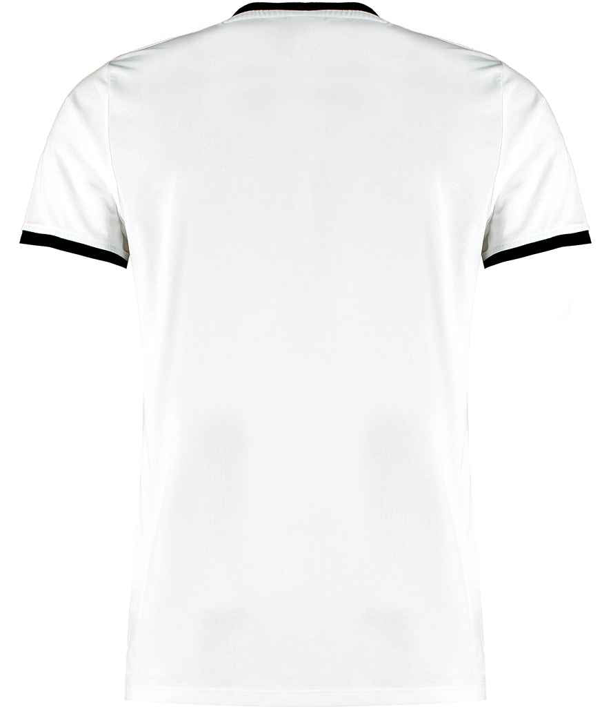 Kustom Kit Fashion Fit Ringer T-Shirt in White Black by Kustom Kit — Custom branded clothing by Print Press, featuring premium embroidery produced in our specialist print lab in the UK.