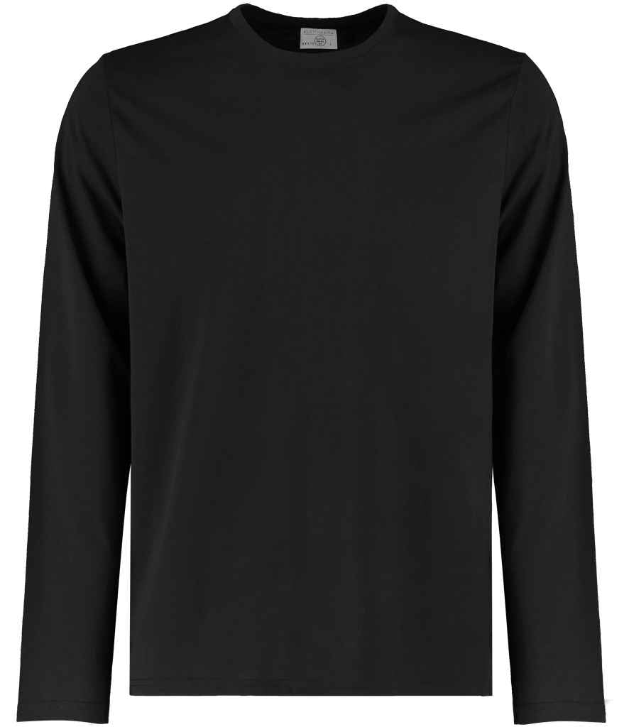 Kustom Kit Long Sleeve Fashion Fit Superwash 60 T-Shirt in Black by Kustom Kit — Custom branded clothing by Print Press, featuring premium embroidery produced in our specialist print lab in the UK.