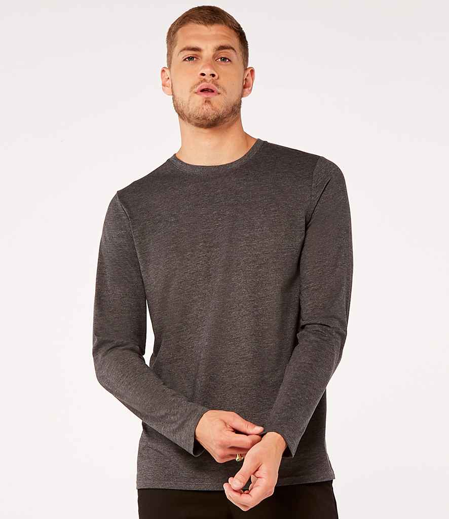 Kustom Kit Long Sleeve Fashion Fit Superwash 60 T-Shirt in Dark Grey Marl by Kustom Kit — Custom branded clothing by Print Press, featuring premium embroidery produced in our specialist print lab in the UK.