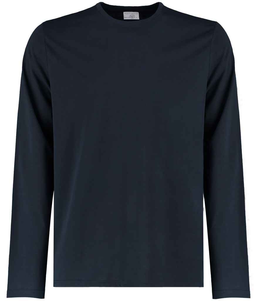 Kustom Kit Long Sleeve Fashion Fit Superwash 60 T-Shirt in Navy by Kustom Kit — Custom branded clothing by Print Press, featuring premium embroidery produced in our specialist print lab in the UK.