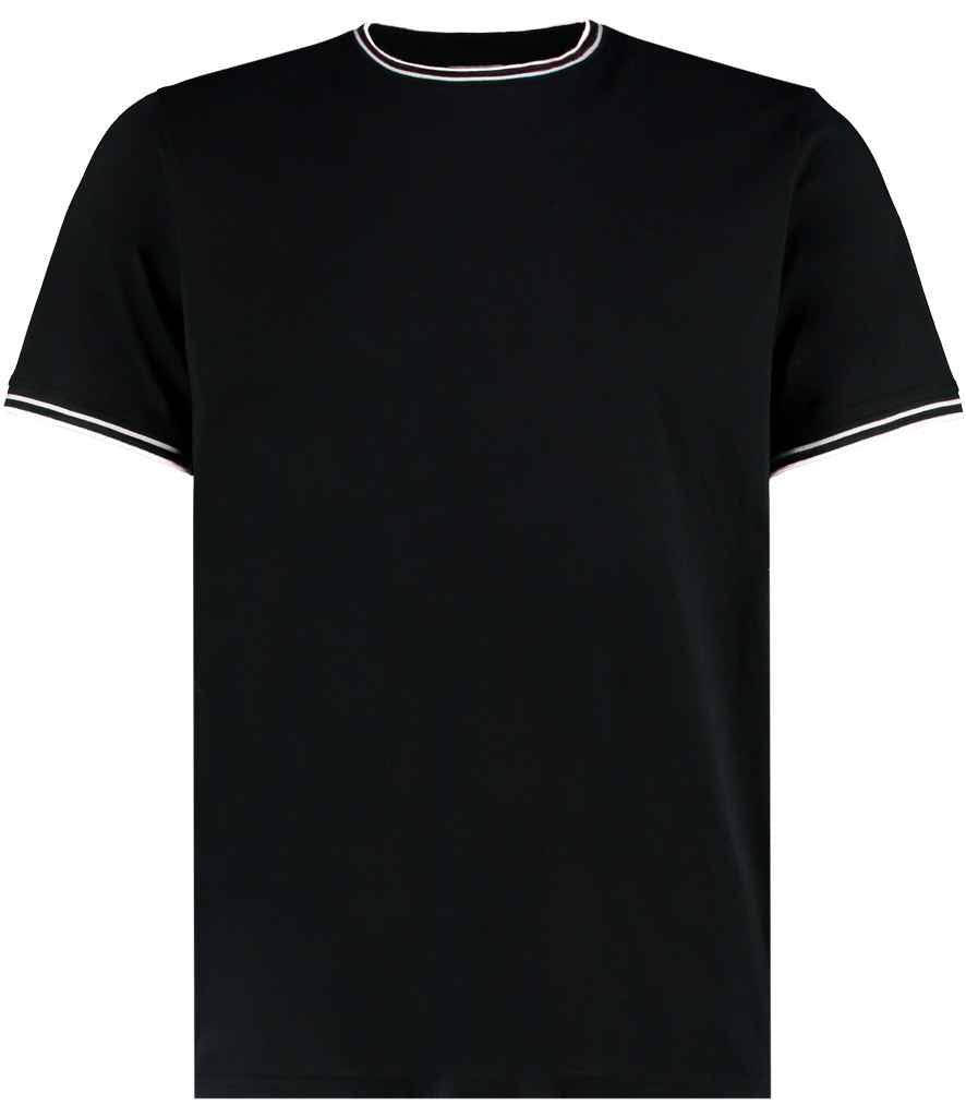 Kustom Kit Fashion Fit Tipped T-Shirt in Black Grey by Kustom Kit — Custom branded clothing by Print Press, featuring premium embroidery produced in our specialist print lab in the UK.