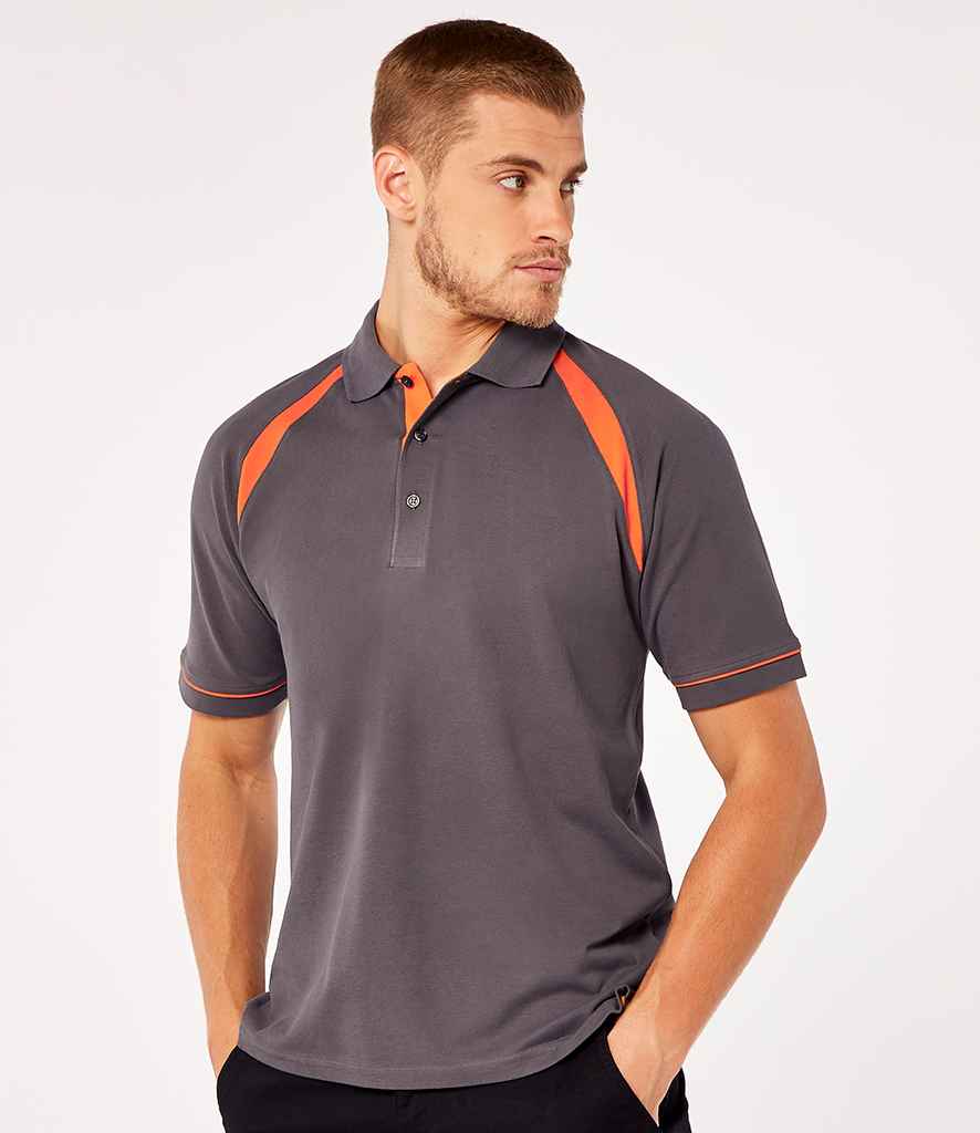 Kustom Kit Oak Hill Cotton Pique Polo Shirt in Charcoal Orange by Kustom Kit — Custom branded clothing by Print Press, featuring premium embroidery produced in our specialist print lab in the UK.