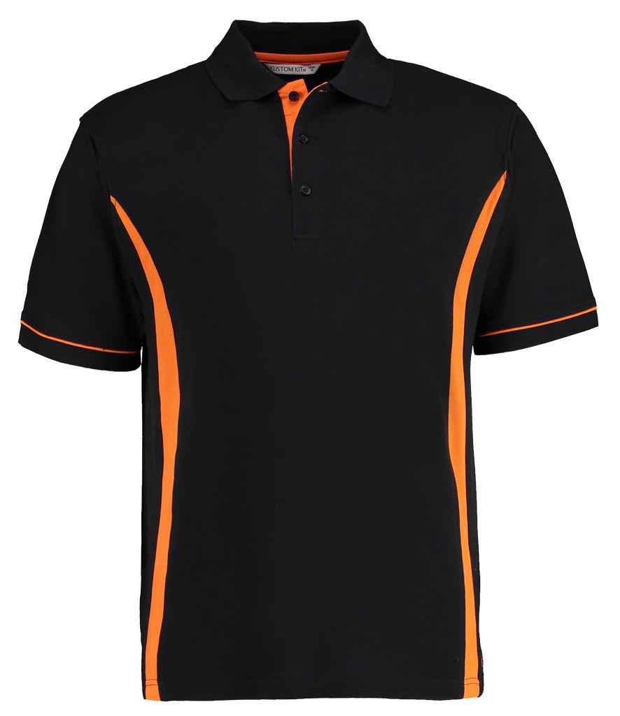 Kustom Kit Scottsdale Cotton Pique Polo Shirt in Black Orange by Kustom Kit — Custom branded clothing by Print Press, featuring premium embroidery produced in our specialist print lab in the UK.