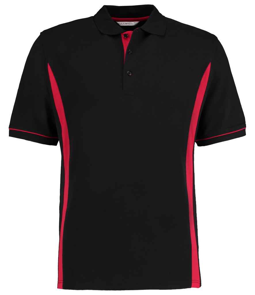 Kustom Kit Scottsdale Cotton Pique Polo Shirt in Black Red by Kustom Kit — Custom branded clothing by Print Press, featuring premium embroidery produced in our specialist print lab in the UK.