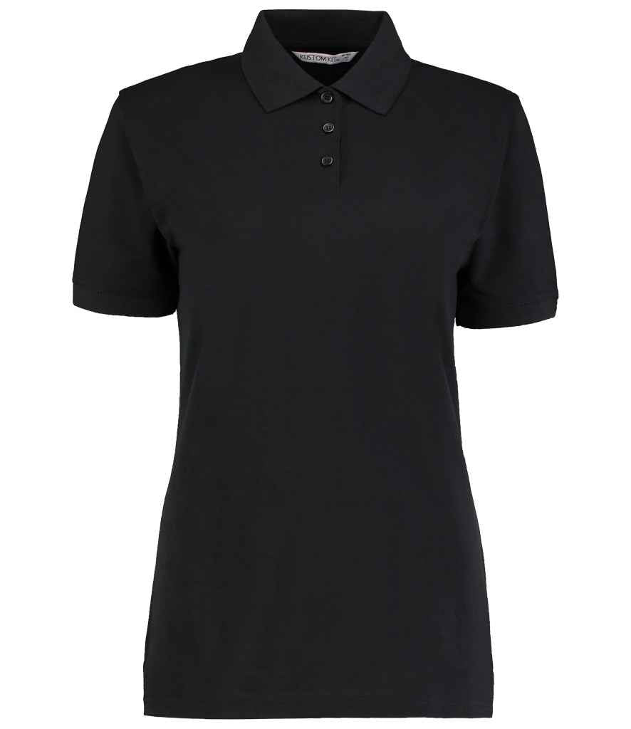 Kustom Kit Ladies Klassic Poly/Cotton Pique Polo Shirt - (2nd Colours) in Black by Kustom Kit — Custom branded clothing by Print Press, featuring premium embroidery produced in our specialist print lab in the UK.