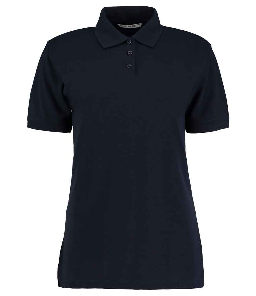 Kustom Kit Ladies Klassic Poly/Cotton Pique Polo Shirt in Navy by Kustom Kit — Custom branded clothing by Print Press, featuring premium embroidery produced in our specialist print lab in the UK.