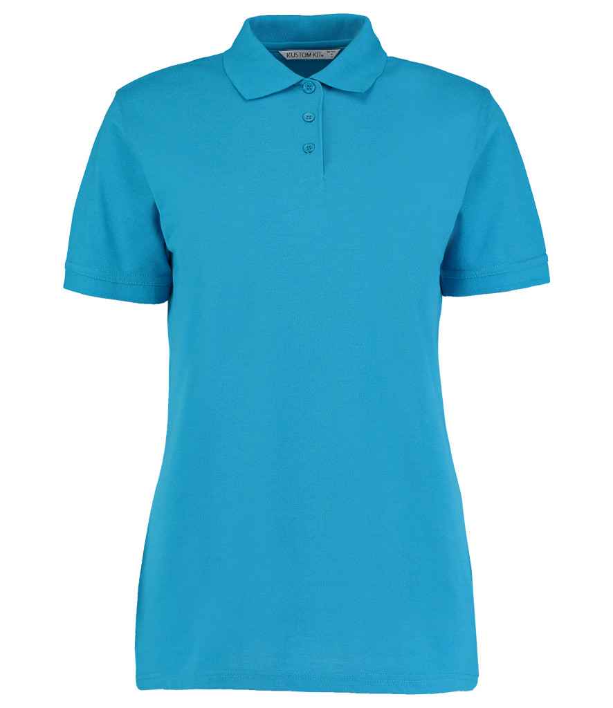 Kustom Kit Ladies Klassic Poly/Cotton Pique Polo Shirt in Turquoise Blue by Kustom Kit — Custom branded clothing by Print Press, featuring premium embroidery produced in our specialist print lab in the UK.