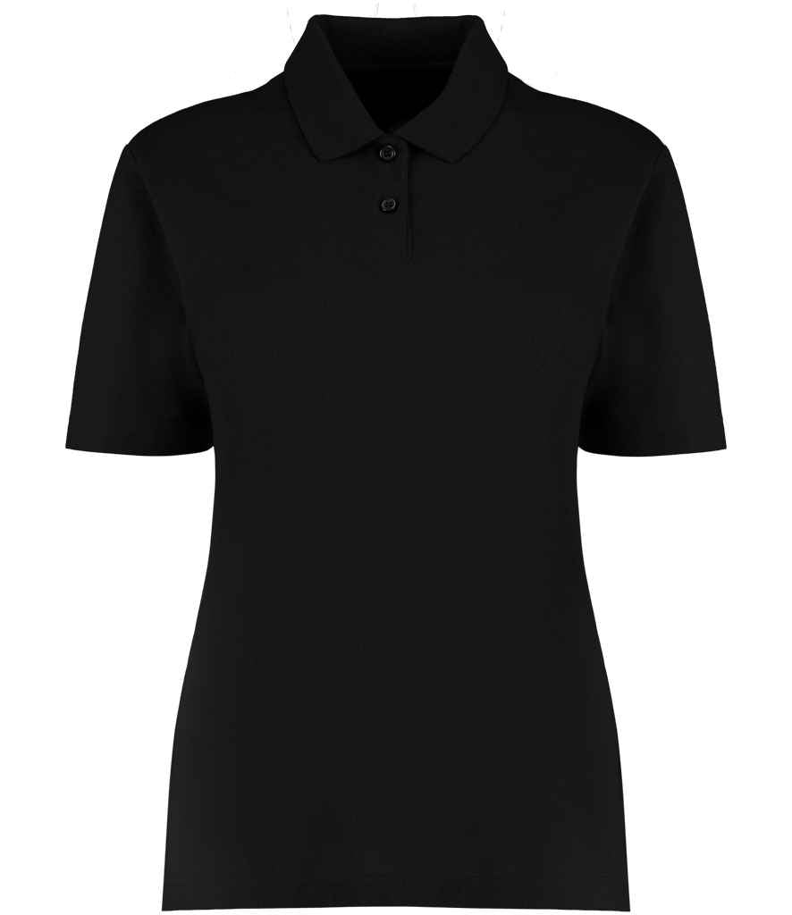 Kustom Kit Ladies Regular Fit Workforce Pique Polo Shirt in Black by Kustom Kit — Custom branded clothing by Print Press, featuring premium embroidery produced in our specialist print lab in the UK.