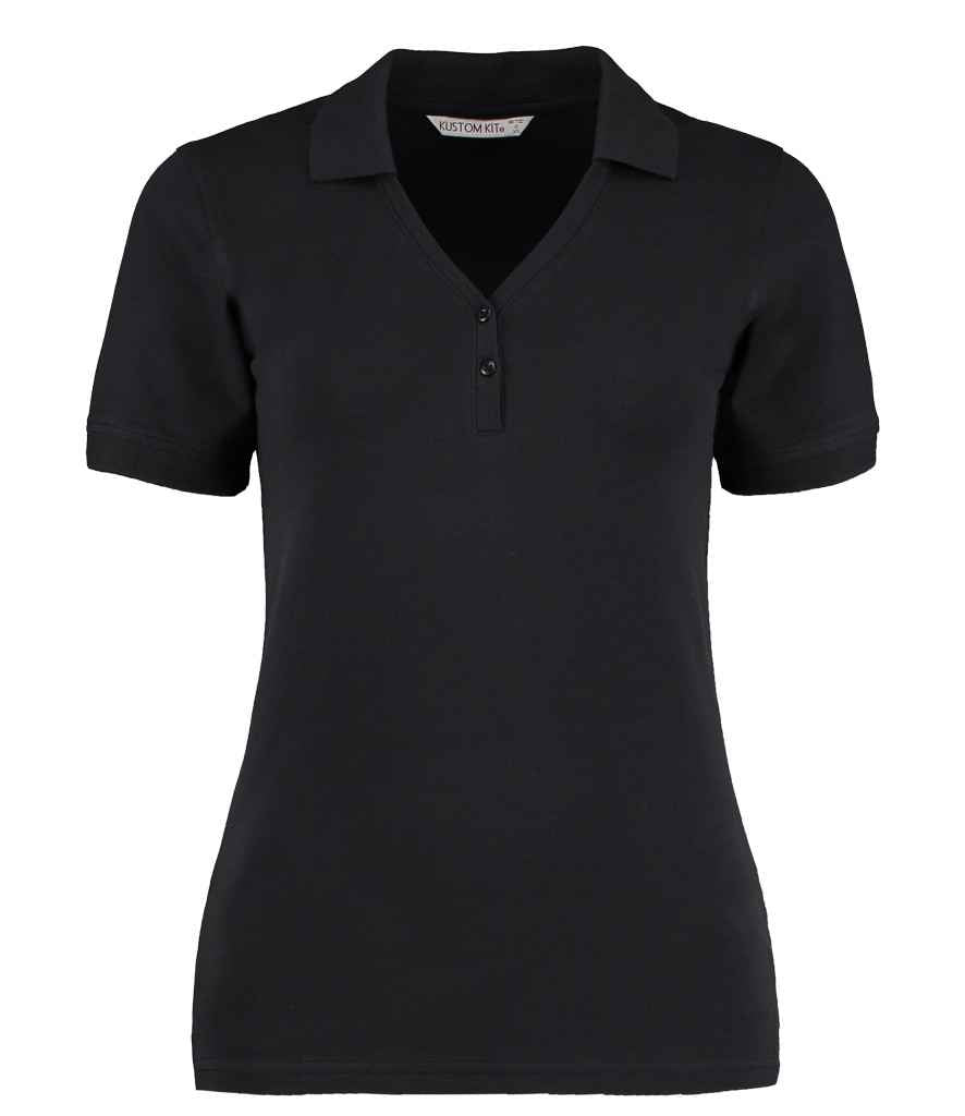 Kustom Kit Sophia Comfortec V Neck Polo Shirt in by Kustom Kit — Custom branded clothing by Print Press, featuring premium embroidery produced in our specialist print lab in the UK.