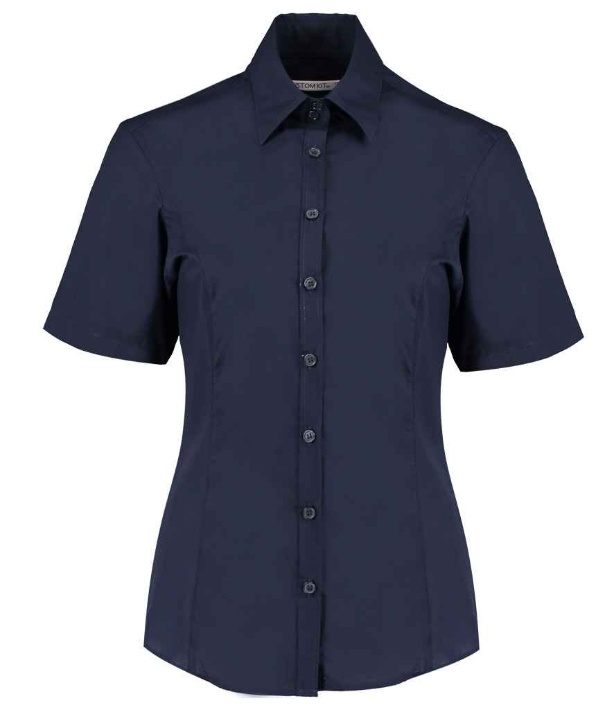 Kustom Kit Ladies Short Sleeve Tailored Business Shirt in by Kustom Kit — Custom branded clothing by Print Press, featuring premium embroidery produced in our specialist print lab in the UK.
