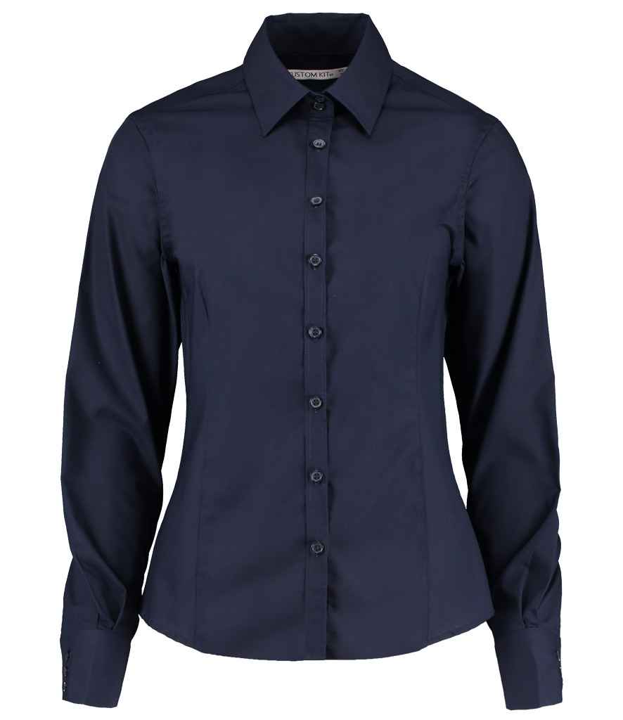 Kustom Kit Ladies Long Sleeve Tailored Business Shirt in by Kustom Kit — Custom branded clothing by Print Press, featuring premium embroidery produced in our specialist print lab in the UK.