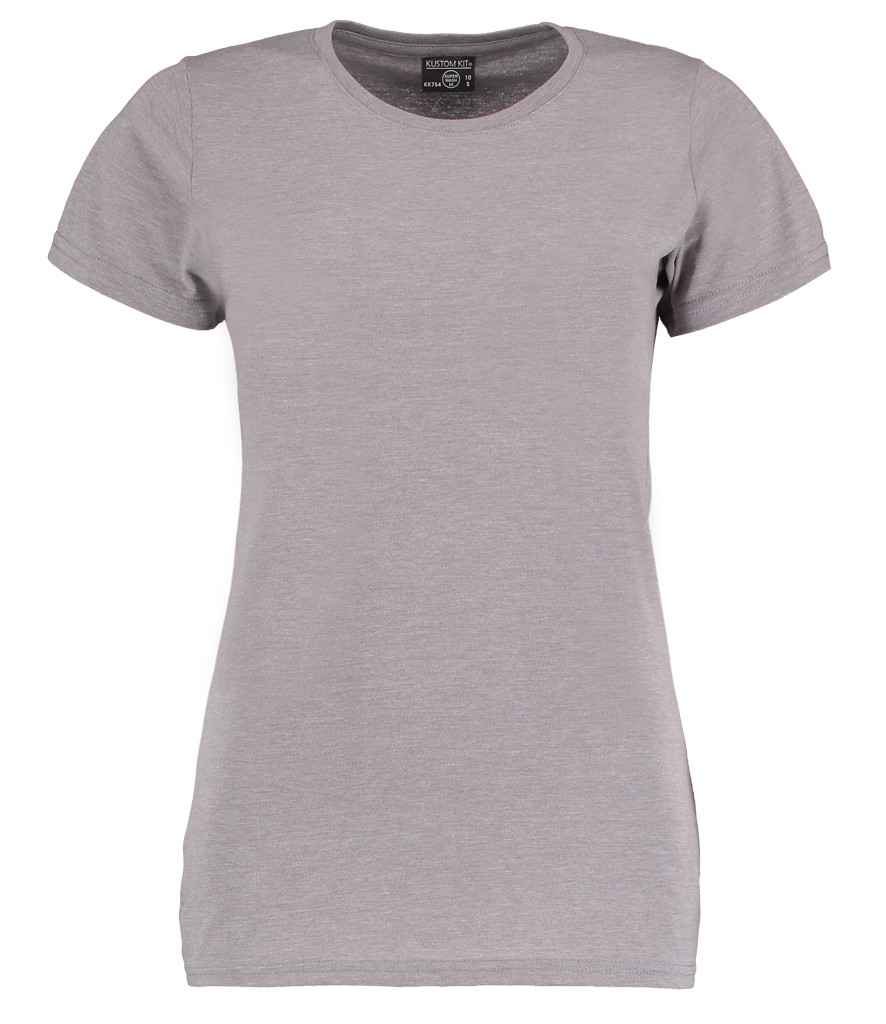 Kustom Kit Ladies Superwash 60°C T-Shirt in Light Grey Marl by Kustom Kit — Custom branded clothing by Print Press, featuring premium embroidery produced in our specialist print lab in the UK.