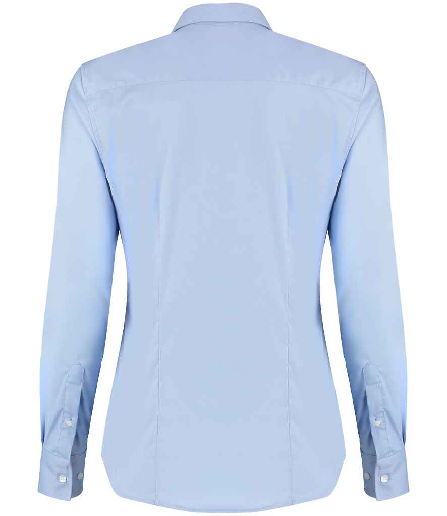 Kustom Kit Ladies Long Sleeve Tailored Stretch Oxford Shirt in by Kustom Kit — Custom branded clothing by Print Press, featuring premium embroidery produced in our specialist print lab in the UK.