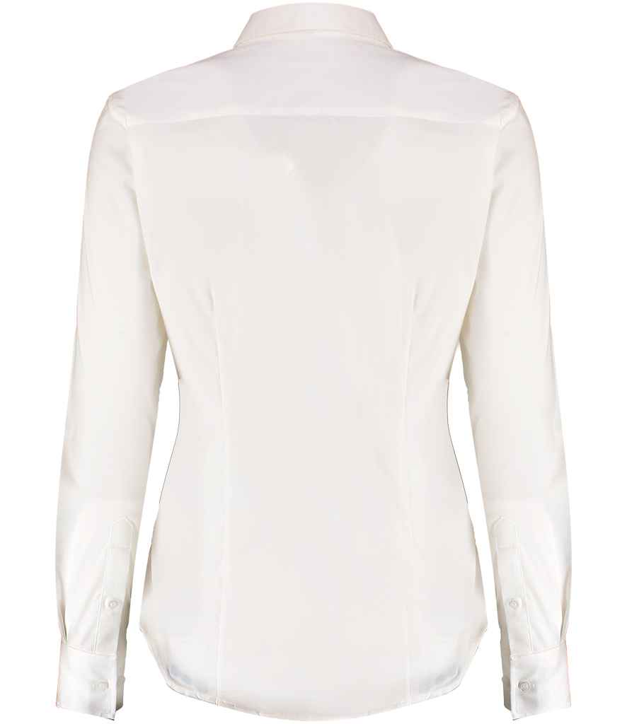 Kustom Kit Ladies Long Sleeve Tailored Stretch Oxford Shirt in by Kustom Kit — Custom branded clothing by Print Press, featuring premium embroidery produced in our specialist print lab in the UK.