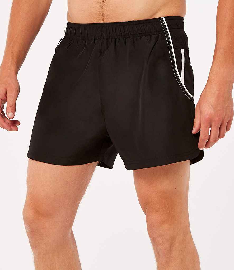Gamegear CooltexMesh Lined Active Shorts in Black White by Gamegear — Custom branded clothing by Print Press, featuring premium embroidery produced in our specialist print lab in the UK.