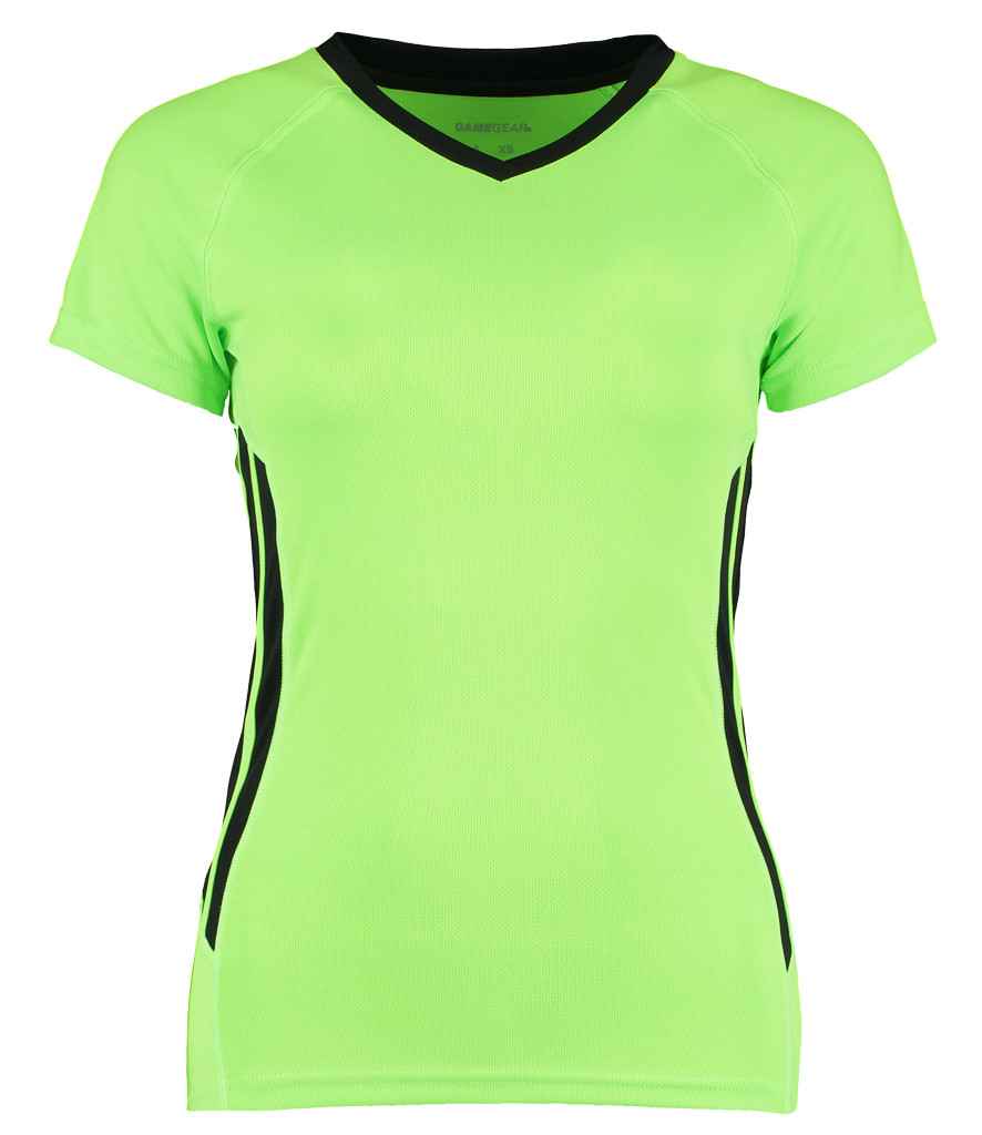 Gamegear Ladies CooltexTraining T-Shirt in Lime Green Black by Gamegear — Custom branded clothing by Print Press, featuring premium embroidery produced in our specialist print lab in the UK.