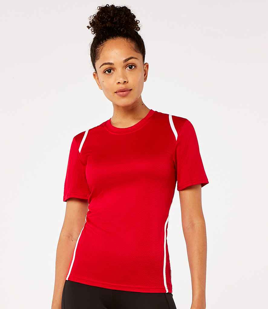 Gamegear Ladies CooltexT-Shirt in Red White by Gamegear — Custom branded clothing by Print Press, featuring premium embroidery produced in our specialist print lab in the UK.