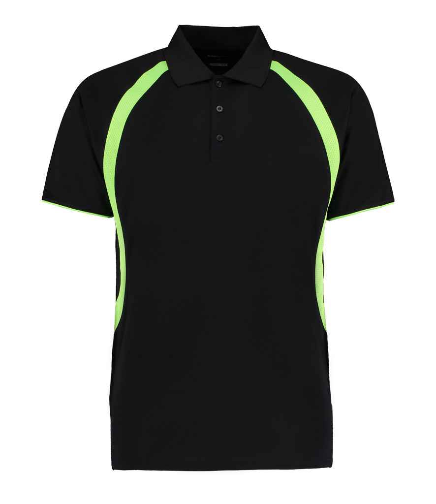 Gamegear CooltexRiviera Polo Shirt in Black Fluorescent Lime by Gamegear — Custom branded clothing by Print Press, featuring premium embroidery produced in our specialist print lab in the UK.