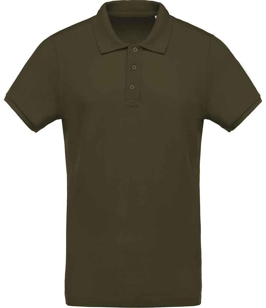 Kariban Organic Pique Polo Shirt in Moss Green by Kariban — Custom branded clothing by Print Press, featuring premium embroidery produced in our specialist print lab in the UK.