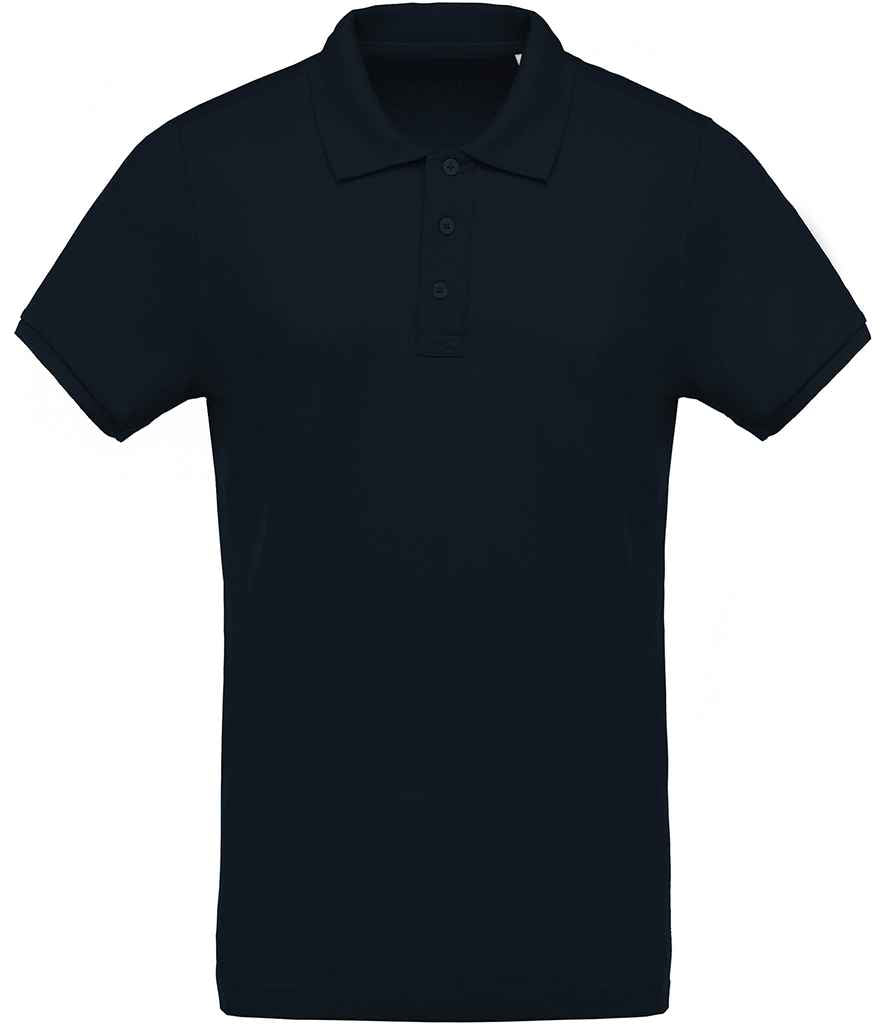 Kariban Organic Pique Polo Shirt in Navy by Kariban — Custom branded clothing by Print Press, featuring premium embroidery produced in our specialist print lab in the UK.