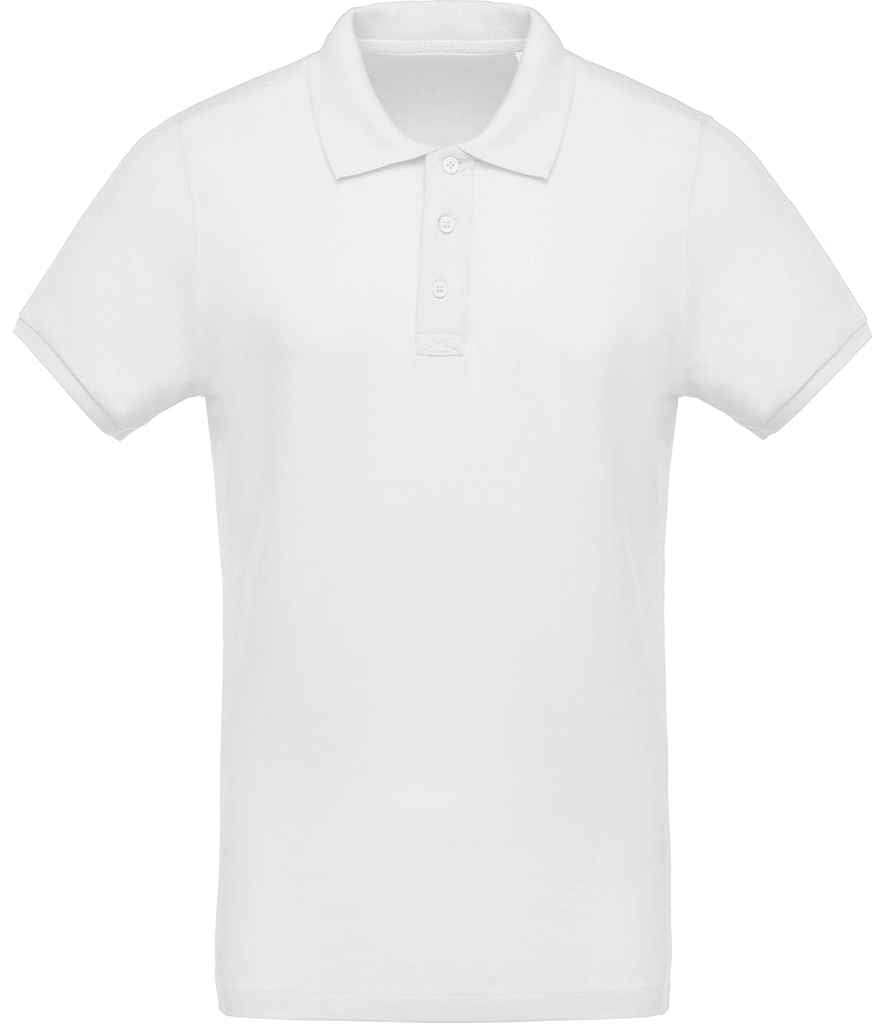 Kariban Organic Pique Polo Shirt in White by Kariban — Custom branded clothing by Print Press, featuring premium embroidery produced in our specialist print lab in the UK.