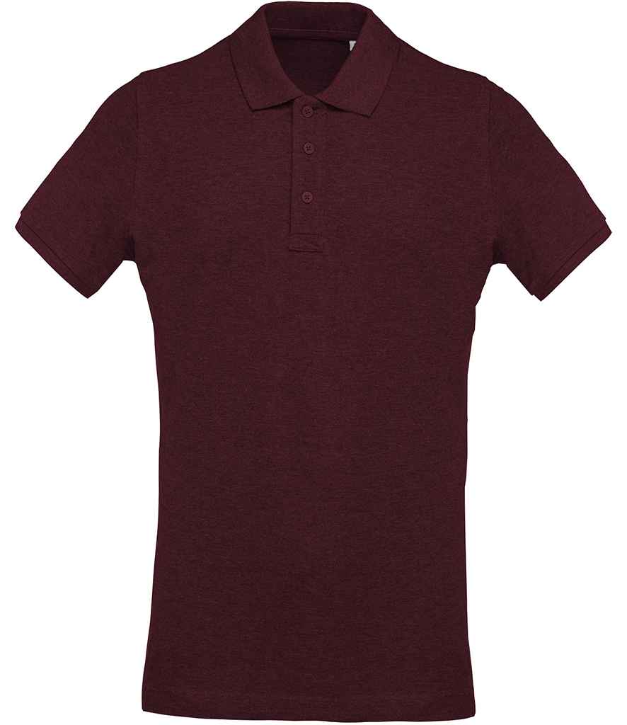 Kariban Organic Pique Polo Shirt in Wine Heather by Kariban — Custom branded clothing by Print Press, featuring premium embroidery produced in our specialist print lab in the UK.