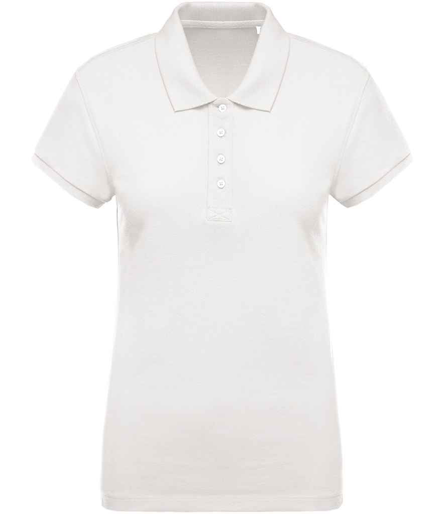 Kariban Ladies Organic Pique Polo Shirt in Cream by Kariban — Custom branded clothing by Print Press, featuring premium embroidery produced in our specialist print lab in the UK.