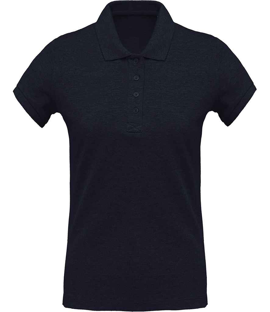 Kariban Ladies Organic Pique Polo Shirt in French Navy Heather by Kariban — Custom branded clothing by Print Press, featuring premium embroidery produced in our specialist print lab in the UK.