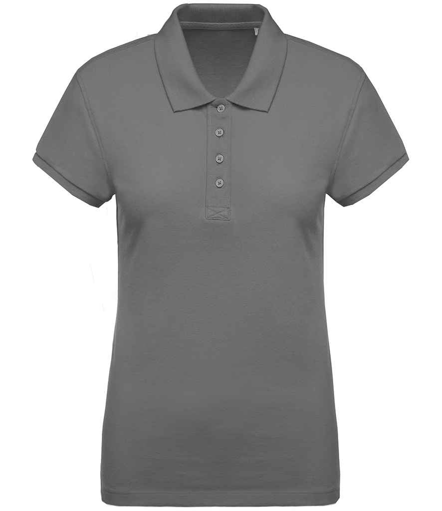 Kariban Ladies Organic Pique Polo Shirt in Storm Grey by Kariban — Custom branded clothing by Print Press, featuring premium embroidery produced in our specialist print lab in the UK.