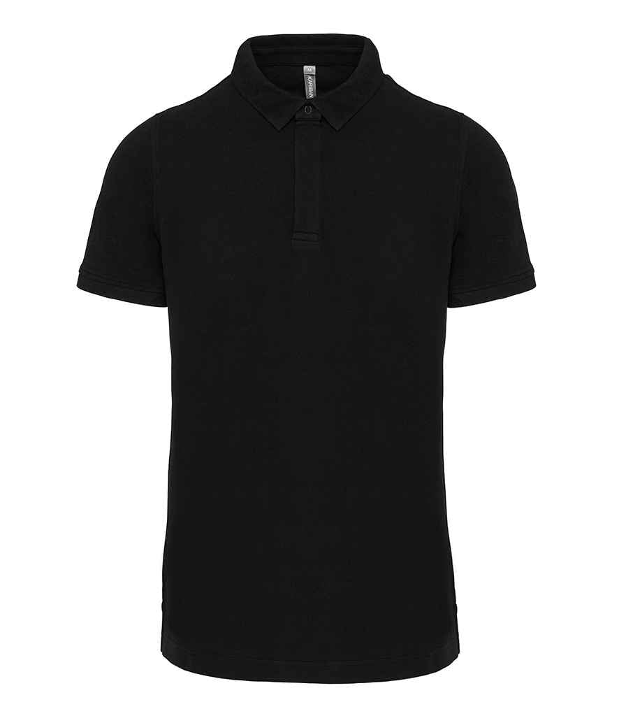 Kariban Stud Pique Polo Shirt in Black by Kariban — Custom branded clothing by Print Press, featuring premium embroidery produced in our specialist print lab in the UK.