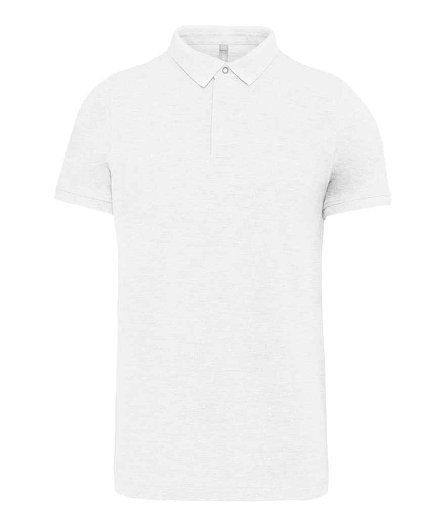 Kariban Stud Pique Polo Shirt in White by Kariban — Custom branded clothing by Print Press, featuring premium embroidery produced in our specialist print lab in the UK.