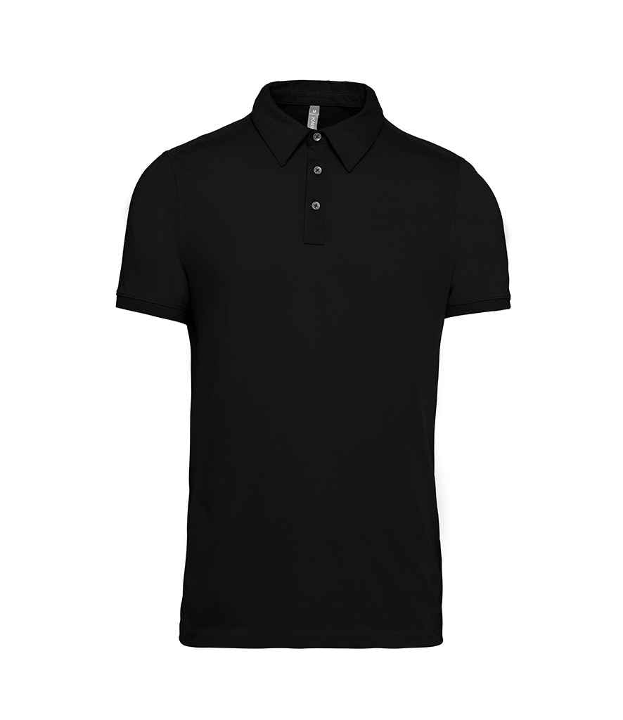 Kariban Jersey Polo Shirt in Black by Kariban — Custom branded clothing by Print Press, featuring premium embroidery produced in our specialist print lab in the UK.