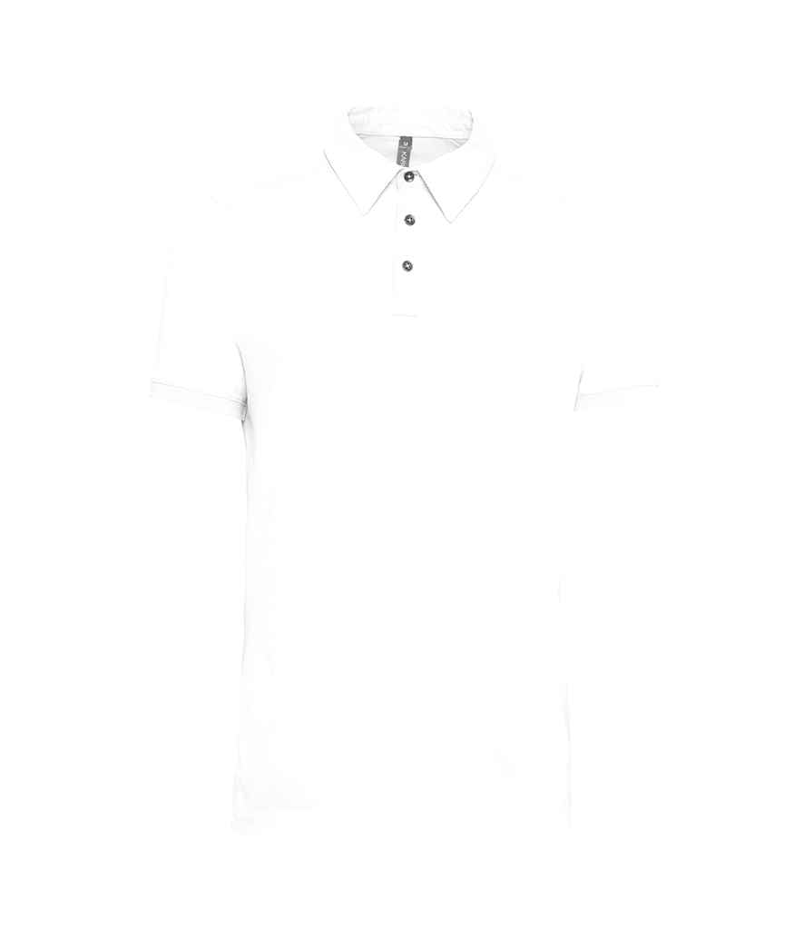 Kariban Jersey Polo Shirt in White by Kariban — Custom branded clothing by Print Press, featuring premium embroidery produced in our specialist print lab in the UK.
