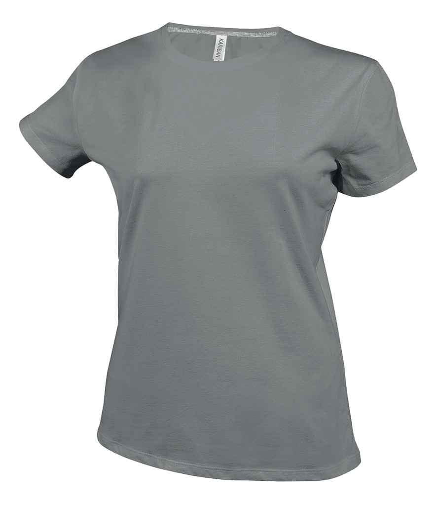 Kariban Ladies Crew Neck T-Shirt in Oxford Grey by Kariban — Custom branded clothing by Print Press, featuring premium embroidery produced in our specialist print lab in the UK.