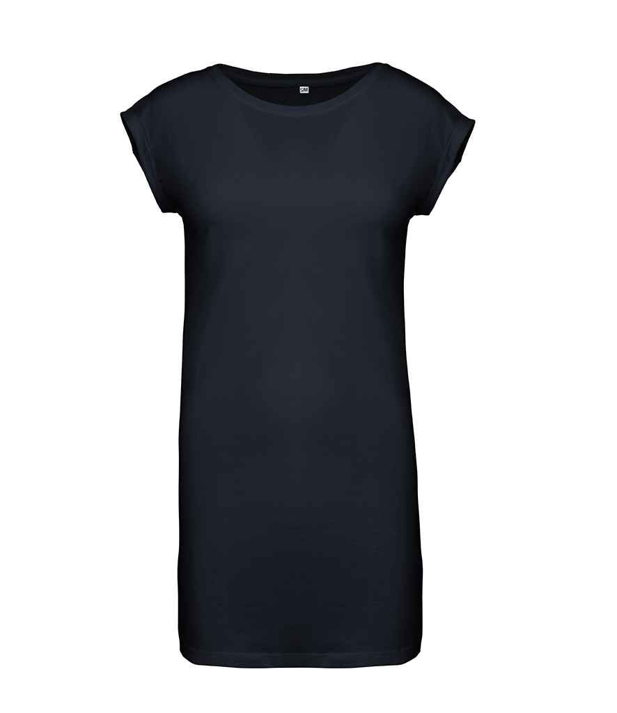 Kariban Ladies T-Shirt Dress in Navy by Kariban — Custom branded clothing by Print Press, featuring premium embroidery produced in our specialist print lab in the UK.