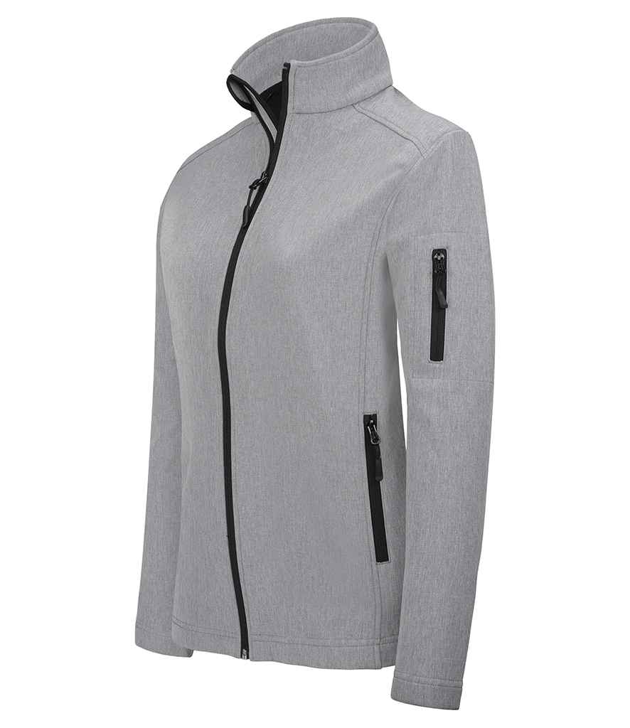 Kariban Ladies Soft Shell Jacket in Marl Grey by Kariban — Custom branded clothing by Print Press, featuring premium embroidery produced in our specialist print lab in the UK.