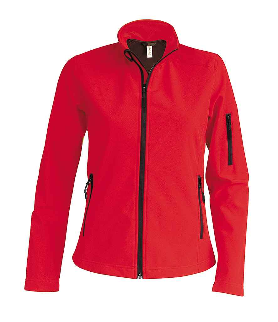 Kariban Ladies Soft Shell Jacket in Red by Kariban — Custom branded clothing by Print Press, featuring premium embroidery produced in our specialist print lab in the UK.