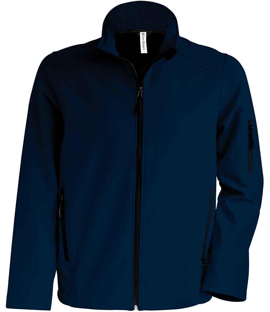 Kariban Soft Shell Jacket in Navy by Kariban — Custom branded clothing by Print Press, featuring premium embroidery produced in our specialist print lab in the UK.