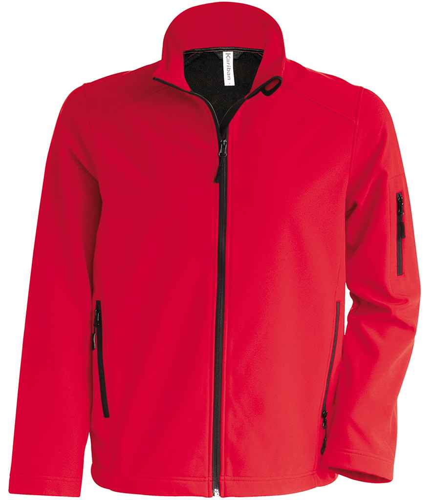 Kariban Soft Shell Jacket in Red by Kariban — Custom branded clothing by Print Press, featuring premium embroidery produced in our specialist print lab in the UK.
