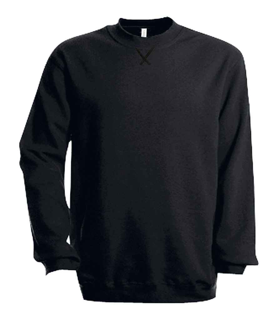Kariban Crew Neck Sweatshirt in Black by Kariban — Custom branded clothing by Print Press, featuring premium embroidery produced in our specialist print lab in the UK.