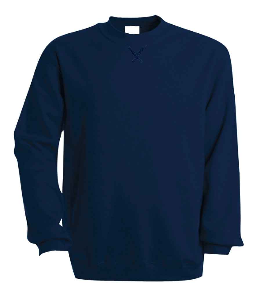 Kariban Crew Neck Sweatshirt in Navy by Kariban — Custom branded clothing by Print Press, featuring premium embroidery produced in our specialist print lab in the UK.